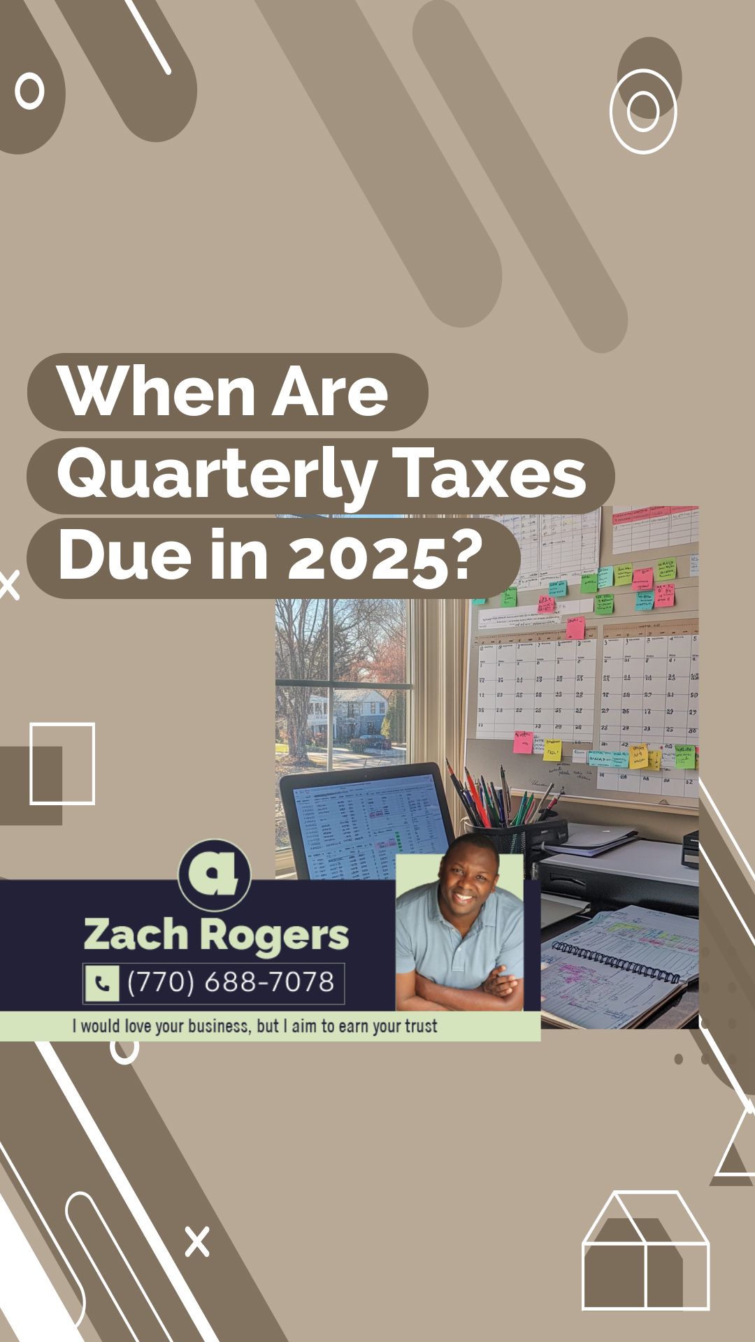 When Are Quarterly Taxes Due in 2025? | I would love your business, but I aim to earn your trust